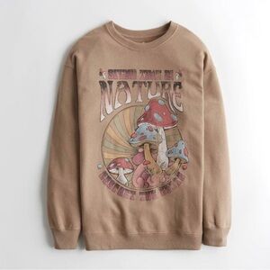 Hollister Psychedelic Mushroom Graphic Crewneck Size XS